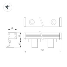 Линейный прожектор Arlight AR-LINE-760-18W Warm3000 045372