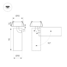 Встраиваемый спот Arlight SP-GABI-BUILT-FLAP-R50-9W Warm3000 049932