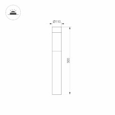 Ландшафтный светильник Arlight LGD-STEM-BOLL-H500-10W Warm3000 (BK, 185 deg, 230V) 046612