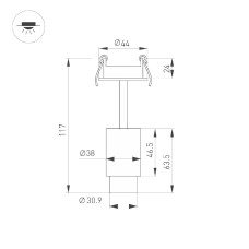 Встраиваемый спот Arlight ART-NEMO-BUILT-ZOOM-R38-5W Warm3000 049777