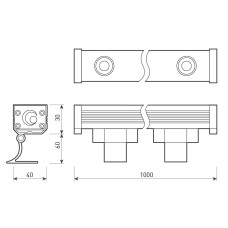 Линейный прожектор Arlight AR-LINE-1000-12W Warm3000 (GR, 15x60 deg, 230V) 041728