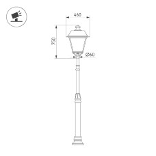 Уличный консольный светильник Arlight OXOR-GRADUA-LUZ-O-460x750-35W Day4000 (BK, 120 deg, 230V) 052442