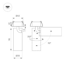 Встраиваемый спот Arlight SP-NUANCE-BUILT-FLAP-R35-7W Warm3000 049901