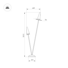 Уличный светильник Arlight LGD-CONO-BOLL-H2000-2x7W Warm3000 (DG, 36 deg, 230V) 035394