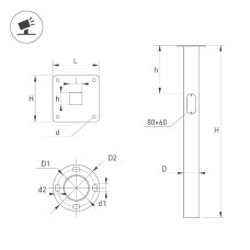 Закладная деталь Arlight OXOR-EP1-D133-L2000 (BK) 051610