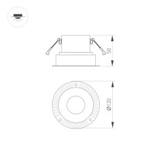 Корпус встраиваемого светильника Arlight Plurio-Base-Built-Trimless-R120 031705