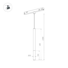 Светильник Arlight MAG-ORIENT-STICK-HANG-R20-6W Day4000 036541