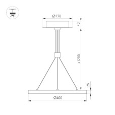 Подвесной Подвесной светильник Arlight SP-CONGO-CAN-1-R400-24W Day4000 (WH, 120 deg, 230V) 046213