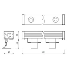 Линейный прожектор Arlight AR-LINE-500-9W Warm3000 (GR, 15x60 deg, 230V) 041724