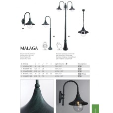 Садово-парковый светильник Arte Lamp Malaga A1086PA-2BG