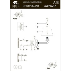 Бра Arte Lamp York A2273AP-1AB