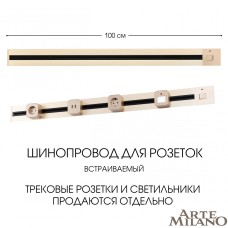 Встраиваемый шинопровод с выключателем Arte Milano Am-track-sockets 385201TBB/100 Gold