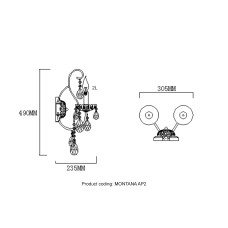 Бра Crystal Lux MONTANA AP2