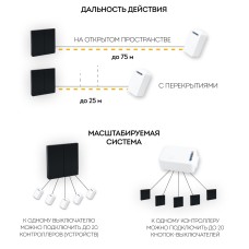 Выключатель беспроводной двухклавишный Feron TM82 41723