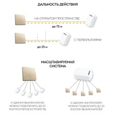 Выключатель беспроводной двухклавишный Feron TM82 41726