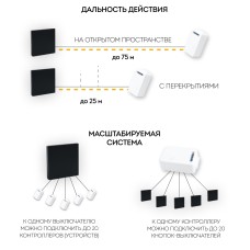 Выключатель беспроводной одноклавишный Feron TM81 41722