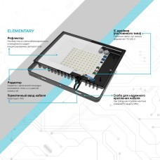 Прожектор светодиодный Gauss Elementary 20W 3000К 613527120