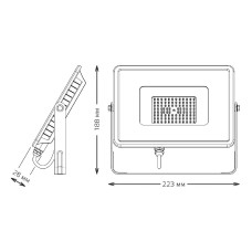 Прожектор светодиодный Gauss Qplus 50W 3000К 613511150