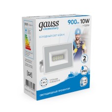 Прожектор светодиодный Gauss Slim 10W 6500К 613120310