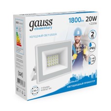 Прожектор светодиодный Gauss Slim 20W 6500К 613120320