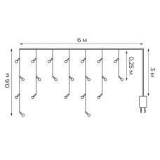 Гирлянда Бахрома Uniel ULD-B6006-080/STK WARM WHITE IP44 UL-00012073