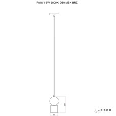 Подвесной светодиодный светильник iLedex Play P818/1-6W-3000K-D80 MBK-BRZ